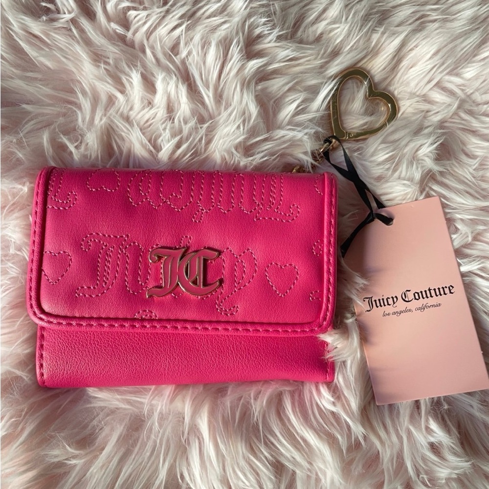 Juicy Couture Pink Flash Pink League Double Sided Trifold Wallet